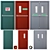 Fire Door Set of 3 - High-Quality Materials 3D model small image 1