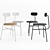 Minimalist 3-Leg Afteroom Dining Chair 3D model small image 1