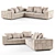 Luxury Leather Sectional Sofa: Visionnaire BABYLON 3D model small image 1