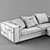 Luxury Leather Sectional Sofa: Visionnaire BABYLON 3D model small image 3