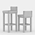Sleek KAGE High Stool: Stylish Seating Solution 3D model small image 3