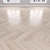 Cream Oak Parquet: Herringbone, Linear, Chevron 3D model small image 3