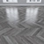 Oak Gray Parquet: Herringbone, Linear, Chevron 3D model small image 3