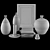 Decorative Set: Ceramic Vases, Photo Frame, Books, Candle, Plate 3D model small image 2
