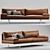 Luxury Leather BLUMUN Sofa 3D model small image 1