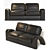 Sleek Leather Sofa Set 3D model small image 1