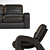 Sleek Leather Sofa Set 3D model small image 2
