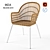 Elegant Dining Rattan Chair 3D model small image 1