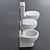 Modern Eden Collection: Close-Coupled Toilet, Floor Toilet, Bidet 3D model small image 2