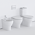 Modern Eden Collection: Close-Coupled Toilet, Floor Toilet, Bidet 3D model small image 3