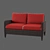 Elegant Velvet Sofa - Russian Translation 3D model small image 1