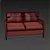 Elegant Velvet Sofa - Russian Translation 3D model small image 3