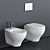 GALASSIA Eden Wall-hung WC & Bidet 3D model small image 1