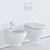 GALASSIA Eden Wall-hung WC & Bidet 3D model small image 3