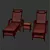 Cozy Convertible Sofa 3D model small image 2