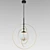 Annet 600: Modern Golden Metal Pendant Light with Adjustable Height 3D model small image 1