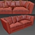 Modern Velvet Sofa Set 3D model small image 2