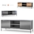 Modern Rigby 55" Small Wenge Media Console 3D model small image 2