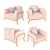 Tara Blush Armchair: Elegant Comfort for Your Home 3D model small image 2
