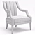Elegant Ermitage Chair – Timeless Luxury 3D model small image 3