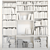 Modern Library. Bookshelf & Magazine Cabinet 3D model small image 2