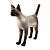 Title: Poseable Siamese Cat Model 3D model small image 1