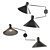 Ogilvy Double Swing Arm Wall Light: Matt Black & Antique Brass 3D model small image 1