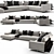 Poliform Mondrian: Stylish 3-Piece Set 3D model small image 1