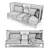 Modern Zen Corner Sofa 3D model small image 1