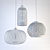 Coastal Rope and Rattan Lampshades 3D model small image 3