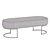 Elegant Bohemian Velvet Bench 3D model small image 3