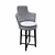 Modern White Leather Bar Stool 3D model small image 1