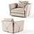 Elegant Leather Bastian Armchair 3D model small image 1