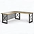 Industrial-Inspired Carruca Desk: Stylish and Spacious 3D model small image 2