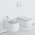 Alice Ceramica Nur Wall-Hung WC - Modern Wall-Mounted WC for Optimal Space Utilization 3D model small image 3