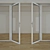 Sleek Double Glass Doors | White & Dark Grey | Adjustable Size 3D model small image 2