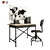 Modern Black Office Set: Desk, Chair, Lamp, Board 3D model small image 1