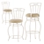 Elegant Orchid Metal Barstool Pair 3D model small image 1