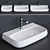 NUR Washbasin | Elegant Ceramic Rectangular Sink 3D model small image 1