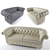 Luxury Velvet & Leather Chesterfield Sofa 3D model small image 2