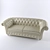 Luxury Velvet & Leather Chesterfield Sofa 3D model small image 4