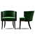 Emerald Heritage Armchair 3D model small image 2