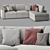 Marelli Gordon 3-Seater Sofa 3D model small image 1