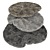 Round Furry Floor Rug 3D model small image 1