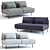 Modern West Elm Halsey Armless Sofa 3D model small image 1