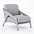 Elegant Walnut Armchair & Footstool 3D model small image 3