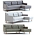 West Elm Crosby Sectional: Stylish 2-Piece Comfort 3D model small image 1