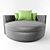 Luxury Dark Grey Round Design Sofa 3D model small image 2