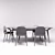 Modern Dining Set: Unica Moblar Table & Treku Bisell Chairs 3D model small image 2