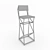 Stylish Loft Barstool - Russian Translation: Стильный барный стул Лофт 3D model small image 2